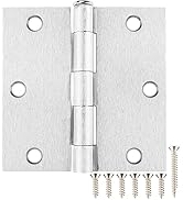 TDCHINGES 18 Pack Square Brushed Nickel Door Hinges Satin Nickel 3.5" Interior 3 1/2 Inch Door Hi...