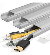 Yecaye TV Cord Hider, 42in Cord Cover Wall Mounted, W1.18in H0.6in, Grey | Large Cable Hider, Wir...