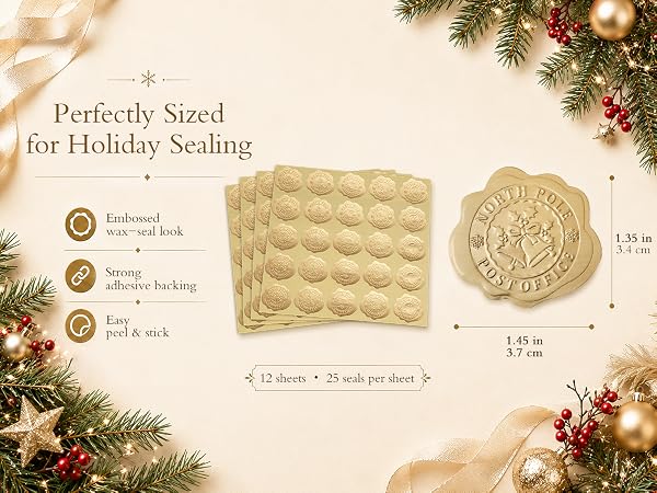 gold Christmas seal