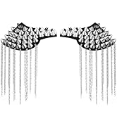 PRETYZOOM Shoulder Epaulet Tassel Rivet Shoulder Badge Rhinestone Silver Chain Fashion Metal Epau...