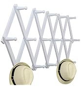 WEBI Accordion Wall Hanger,Expandable Wooden Coat Rack Wall Mounted,Accordion Hat Rack for Wall,A...