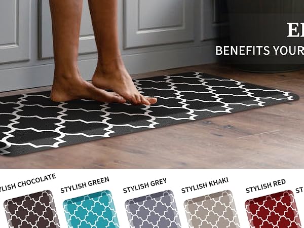 Black kitchen mat