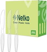 Netko Heavyweight Clear Plastic Knife – Disposable Knives Heavy Duty Cutlery Utensils 300 Pack