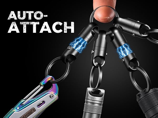 No alignment needed, just bring close for auto-lock