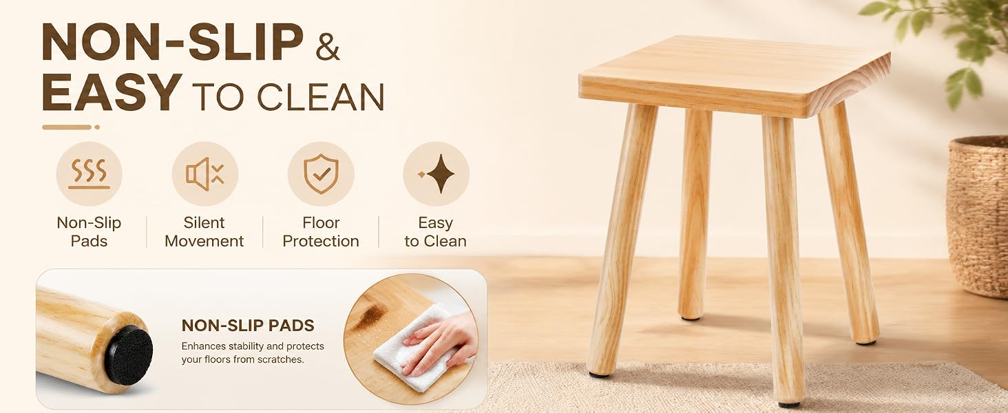 solid wooden step stool
