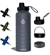 24oz Stainless Steel Insulated Water Bottle, 48H Ice Cold & 24H Hot, Leak-Proof Wide Mouth Lids (...