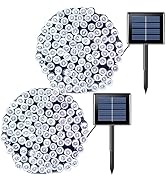JMEXSUSS 2 Pack 200 LED Solar String Lights 75.5 ft Solar Christmas Lights Outdoor Waterproof 8 M...