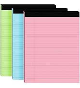 3pcs Legal Pads 8.5 x 11,Notepads 8.5 x 11 Inch, 30 Sheets/Pack, Color Note Pads Clear Print Writ...