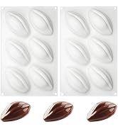 Cocoa Beans Silicone Molds for Mousse, Set of 2, Nonstick Baking Chocolate Molds for Cake Ice Soap