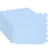 100 Pieces 2-Ply Light Blue Scalloped Napkins Folded 5 x 5 inch Disposable Cocktail Napkins Paper...