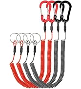 Lix&Rix Stretchy Coiled Lanyards for Keys Kayak Fishing Equipment Pliers Tools, Black Blue Green ...