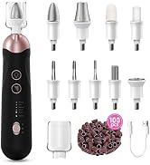 Professional Manicure Pedicure Kit, 9 in 1 Cordless Nail Drill with 100 pcs Nail Drill Bits Sandi...