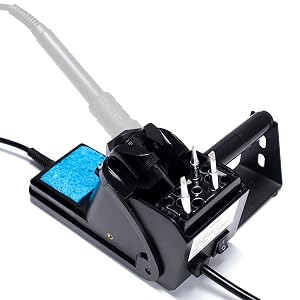 showcasing the tip storage slots and mesh protector of YIHUA 926LED III soldering station