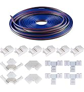 HOMELYLIFE RGB LED Strip Light Connectors Non-Waterproof for 10mm SMD 3528 5050 LED Strip Light w...