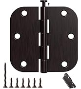 AmzGod Door Hinges Oil Rubbed Bronze - 30 Pack Bronze Door Hinge 3.5 Inch Rounded Interior Door H...