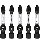 GrenPRO Screwdriving Power Bits PH2-2IN*5pcs Magnetic Phillips #2 Insert Bits S2 Steel Anti-Slip ...