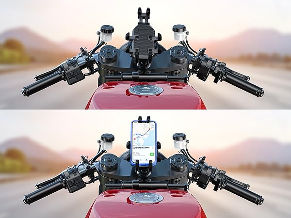 motorcycle fork stem phone mount