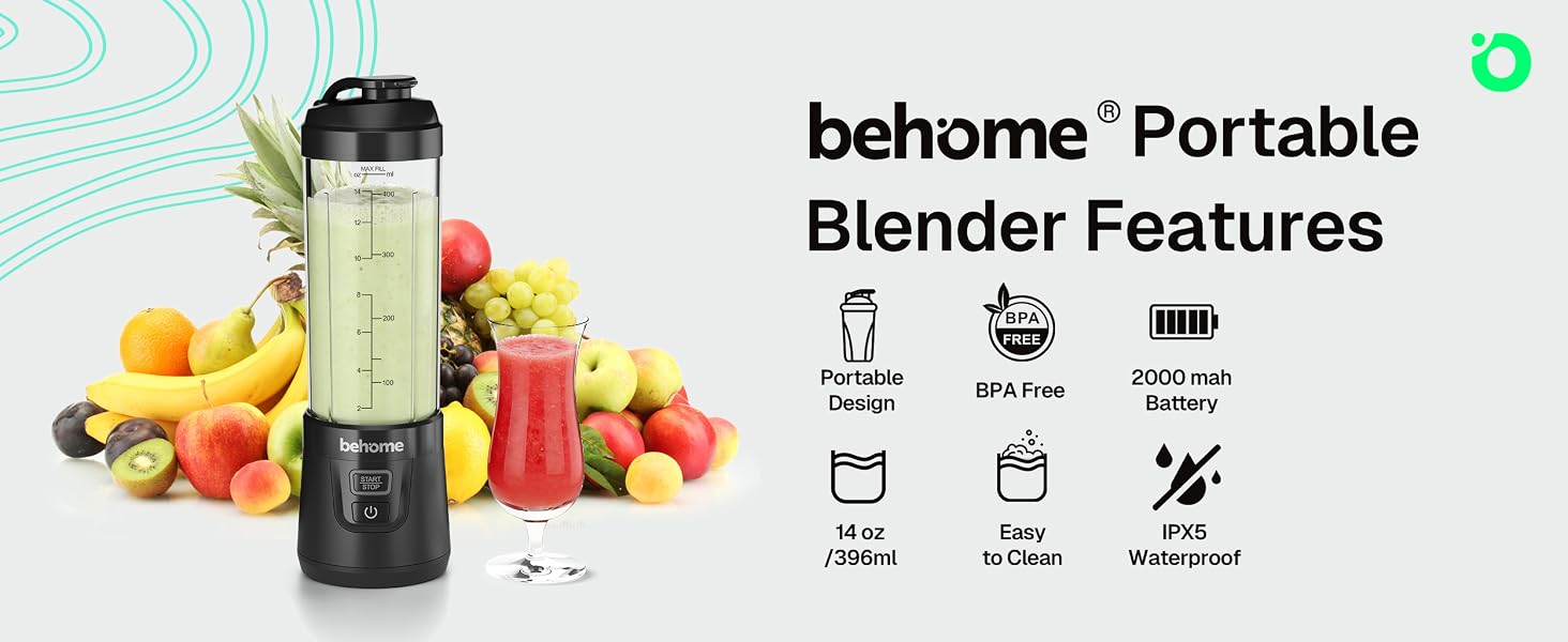 Portable Blender, Personal Blender for Shakes and Smoothies