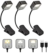 3 Pack Rechargeable Book Lights for Reading at Night in Bed Rechargeable LED Book Light with Memo...