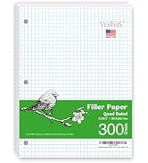 WritePads Graph Paper Loose Leaf Paper, Standard 8"x10-1/2" 4x4 Quad Ruled Notebook Paper,3 Hole ...