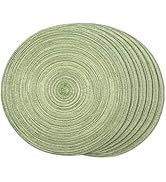 FunWheat Round Braided Placemats Set of 6 Place mats for Dining Tables Woven Heat Resistant Table...