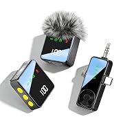Gicorino 3-in-1 Wireless Lavalier Microphone for iPhone, Android, Camera | Mini Mic with Digital ...