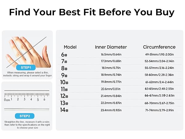 Unsure about your ring size? Check the size chart to choose the right size for your finger.