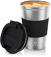 CS COSDDI 12 oz Stainless Steel Vacuum Insulated Tumbler - Coffee Travel Mug Spill Proof with Lid...