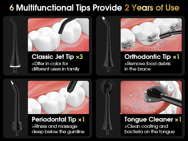 6 mutifuntional jets provide 2 years of use