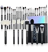 Jessup Makeup Brushes Set Professional 35pcs Premium Synthetic Labeled Make up Brush for Foundati...