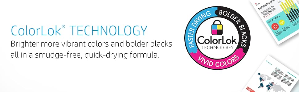 ColorLok Technology brighter more vivid colors, bolder blacks, smudge-free quick-drying formula