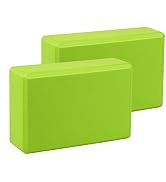 EXERZ Yoga Blocks 2pcs Gym Bricks High Density EVA Foam -Comfortable Fitness Yoga Bricks, Anti-Sl...