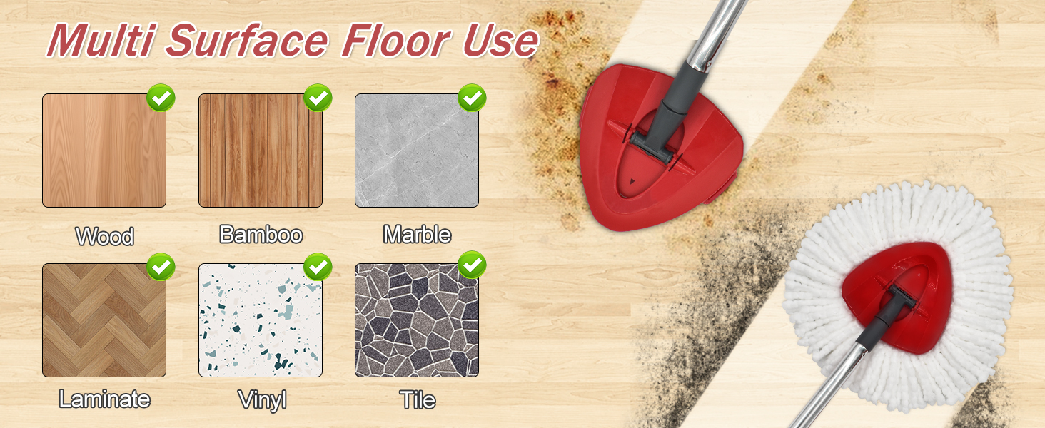 Scrub Brush and Microfiber Mop Heads for Ocedar 1-Tank Spin Mop System