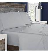 Columbia Omni Freeze Super Soft Breathable, Moisture-Wicking, Cooling Sateen Flat Sheet, Fitted S...
