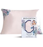 Bridgerton x Kitsch Satin Pillowcase with Zipper for Hair & Skin - Softer Than Silk Pillow Cases,...