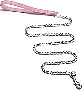 Goliton Dog Leash, Metal Pet Leash with Comfortable PU Leather Handle for Small and Medium Size D...