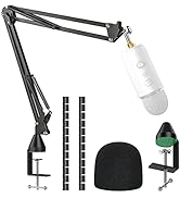 YOUSHARES Microphone Stand with Foam Cover - Mic Boom Arm Stand Pop Filter Compatible with Blue Y...