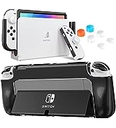 HEYSTOP Switch OLED Case Dockable Compatible with Nintendo Switch OLED Model 2021, TPU Protective...