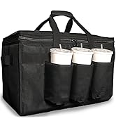 FRESHIE Insulated Food Delivery Bag with Cup Holders/Drink Carriers Premium, For Doordash, Uber E...