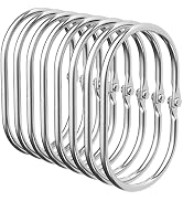 Bathway Shower Curtain Rings, Shower Curtain Hooks 12 Pcs Anti-Drop Oval Shower Rings for Curtain...