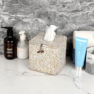 Woven Cube Tissue Box for Vanity