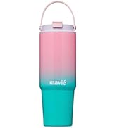 MAVIÉ 30oz Tumbler With Top Handle & Built-In Flip Straw + Sip Spout, Double Insulated Stainless ...