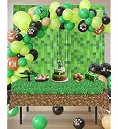 Calmi Pixel Miner Birthday Party Balloons Decorations and Supplies - 122 Pcs Balloon Garland Arch...