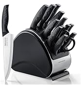RAXCO Knife Set, 12-Piece Stainless Steel Kitchen Knives with Scissors, Black