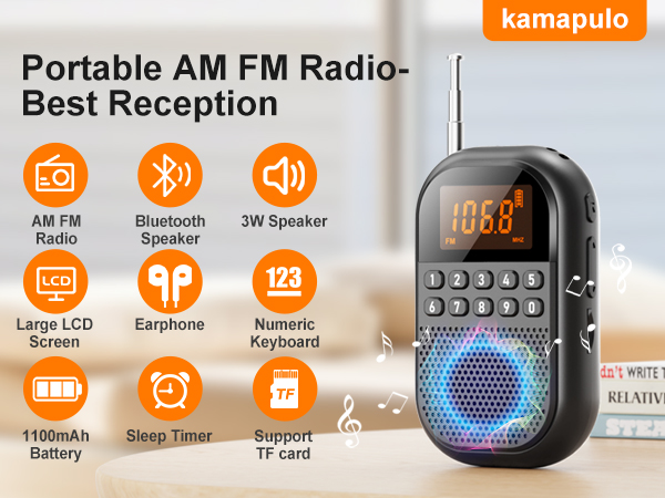 Portable AM FM Radio- Best Reception