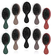 10 Pack Mini Boar Bristle Brush Individually Wrapped, Boar and Nylon Bristles Adds Shine, Promote...