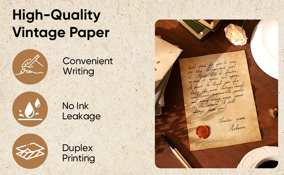 70PCS vintage paper parchment decorative printer paper letter resume art