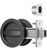 AST Round Pocket Door Lock with Edge Pull, Sturdy Privacy Bifold and Cavity Sliding Door Lock wit...