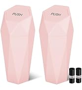 OUDEW Car Trash Can with Lid - 2-Pack, Interior Accessories for Vehicles, Leakproof Garbage Can w...