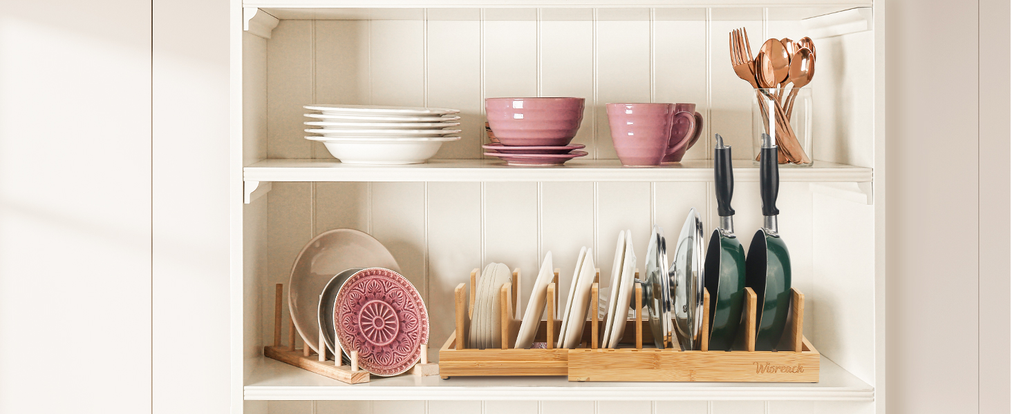 Bamboo Pot Lid Organizer